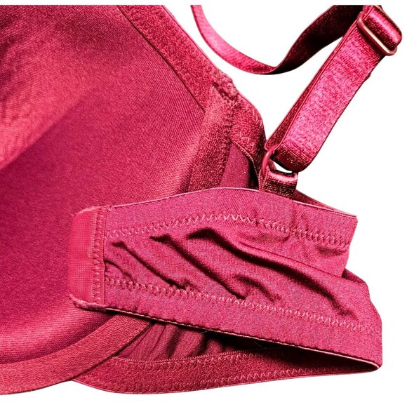 Maidenform Women's Lace Trim Push-Up Bra Size 40C Burgundy Nylon/Spandex Adjusta - Picture 11 of 11